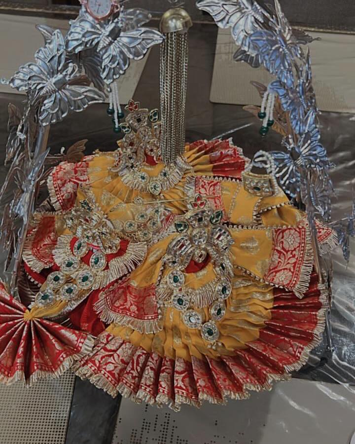 Saraswati Poshak and Shringar, a poshak & shringar piece, shown in a 3-image Instagram carousel. Image 3 of 3.