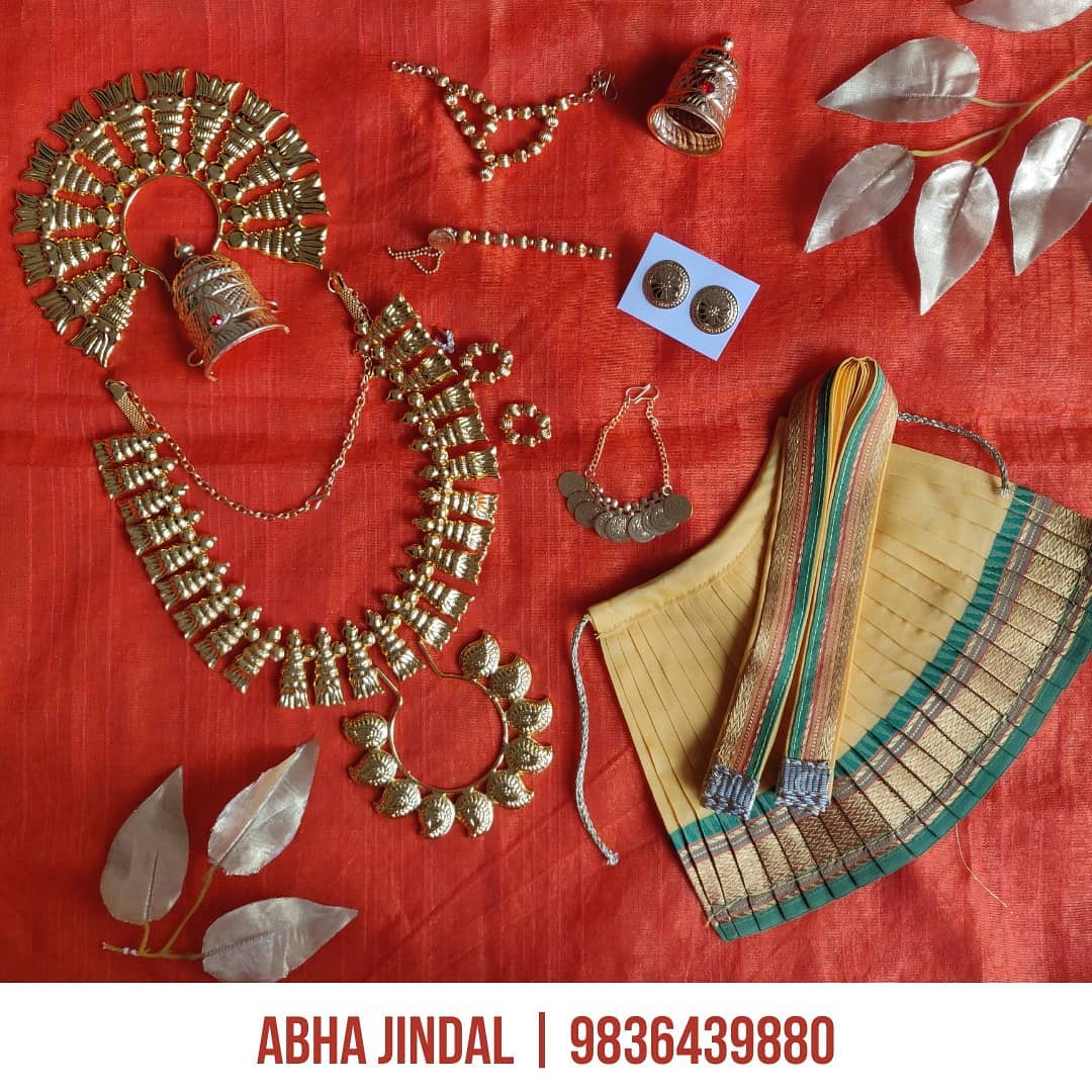 Classical South Indian Kanha Ensemble, a poshak & shringar piece associated in the caption with Krishna, shown in a 3-image Instagram carousel. Image 2 of 3.