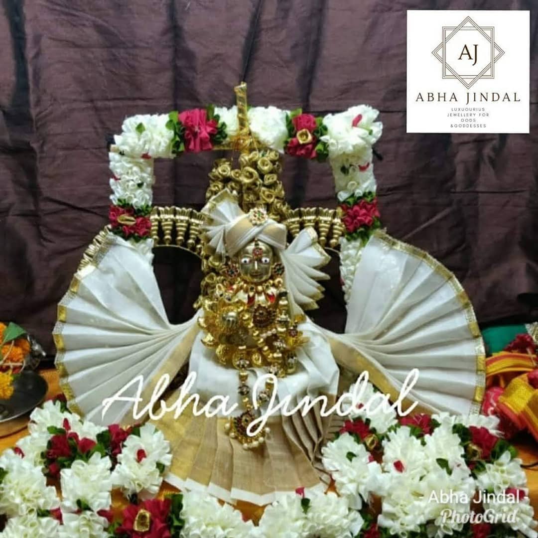 Laddu Gopal Poshak and Shringar, a poshak & shringar piece associated in the caption with Laddu Gopal, Krishna.
